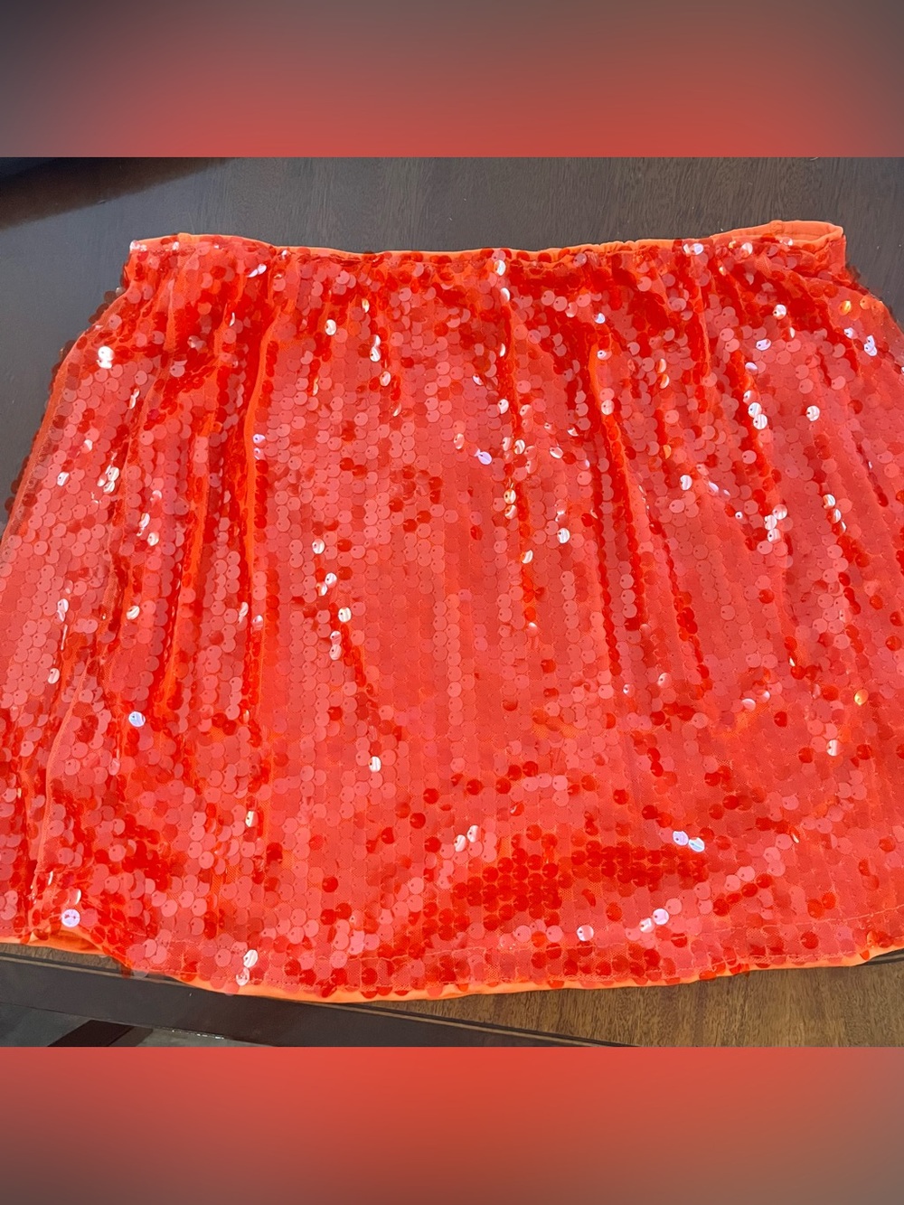 Orange/RedSequin Mini Skirt - Women